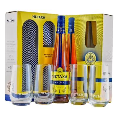 Metaxa 5* 38% 0,7L (dárkové balení s 2 skleničkami)