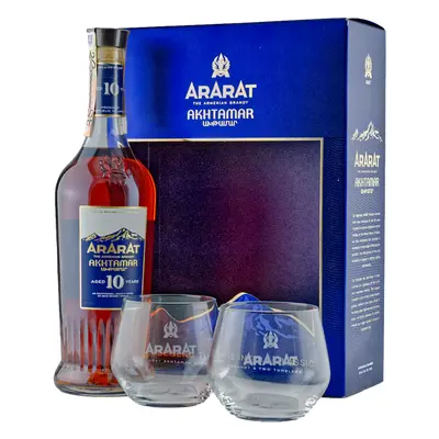 Ararat 10YO Akhtamar 40% 0.7L (dárkové balení s 2 sklenicemi)