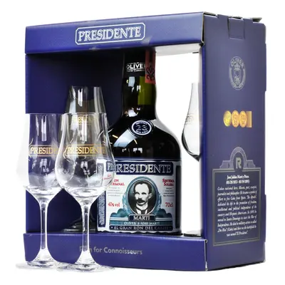 Presidente Marti Solera 23 40% 0,7L (dárkové balení s 2 skleničkami)