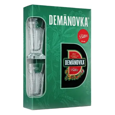 Demänovka Bitter 38% 0,7l (dárkové balení s 2 skleničkami)