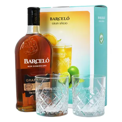 Barceló Gran Añejo + 2 sklenice 37,5% 0,7L (dárkové balení s 2 sklenicemi)