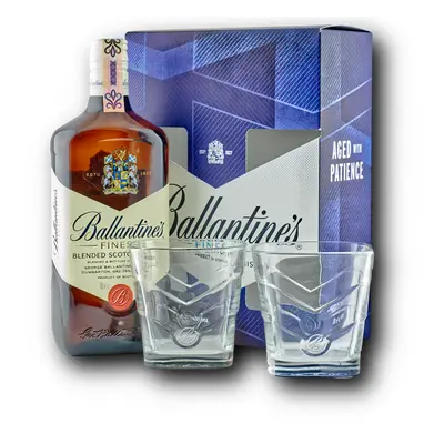 Ballantine's Finest 40% 0.7L (dárkové balení s 2 skleničkami)