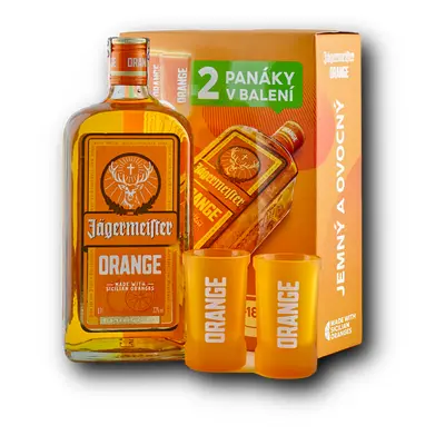 Jägermeister Orange 33% 0.7L (dárkové balení s 2 skleničkami)