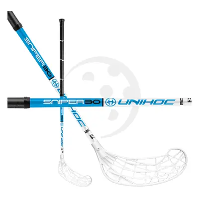 Unihoc Sniper 30 White/Blue Pravá (pravá ruka dole) 96 cm (= 107 cm)