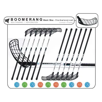 Set MPS Boomerang Black/Blue (12 hokejek) 9x levá / 3x pravá