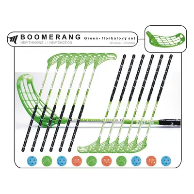 Set MPS Boomerang Green (12 hokejek) 9x levá / 3x pravá