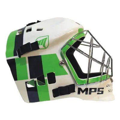 MPS White/Green Metal helmet