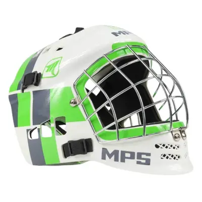 MPS White/Green Square helmet