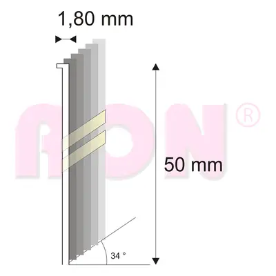 Brad 15G-DA/50 šikmý 34°, 4 000 ks, NEREZ