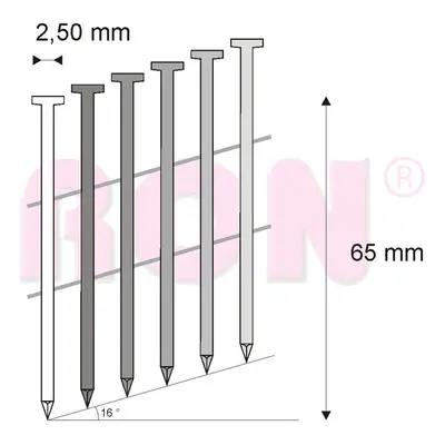 Hřebíky FAC svitek drát 16° 2,5/65 hladké RON, 7200 ks
