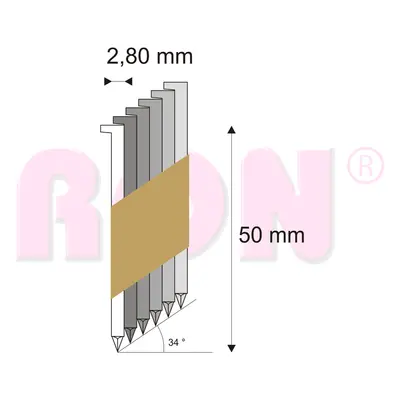 Hřebíky CHN, D hlava pásek papír 34° 2,8/50 hladké RON, 4000 ks