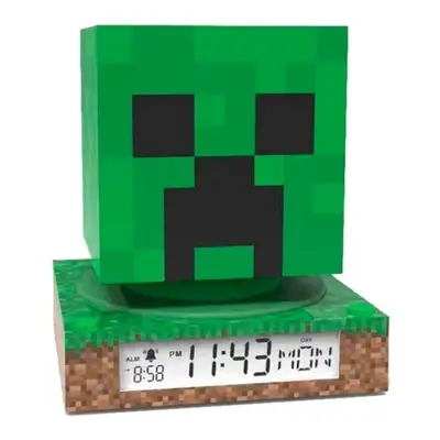 Stolní 3D lampa s hodinami a budíkem - Minecraft