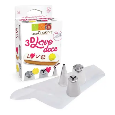 Cakesupplies Sada cukrářských špiček a cukrářských sáčků 3D Love ks