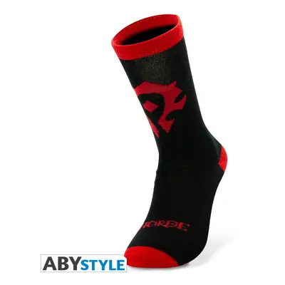 Abysse Corp Ponožky World of Warcraft - Horde Black a Red