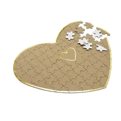 PartyDeco Kniha hostů - Puzzle srdce