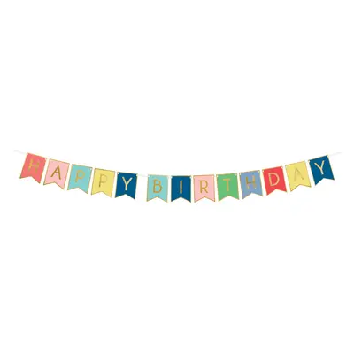 PartyDeco Banner - Happy Birthday mix barev x cm