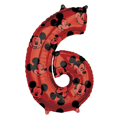 Amscan Fóliový balónek narozeninové číslo - Mickey Mouse 66cm