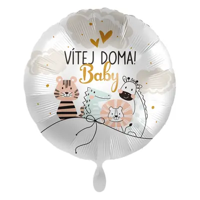 Premioloon Fóliový balón kruh - Vítej Doma Baby