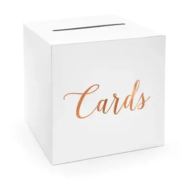 PartyDeco Svatební krabička na obálky - Cards růžově zlatá