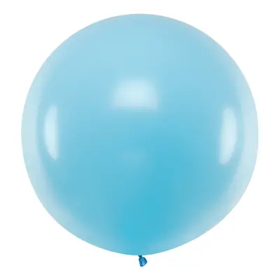 PartyDeco Kulatý latexový Jumbo balón 1m - pastelově modrý