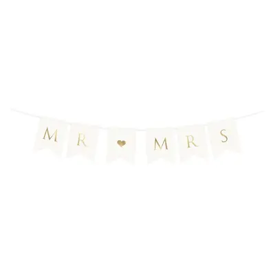 PartyDeco Banner - Mr. love Mrs.