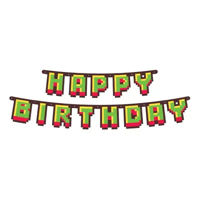 Godan Banner Happy Birthday - Minecraft cm