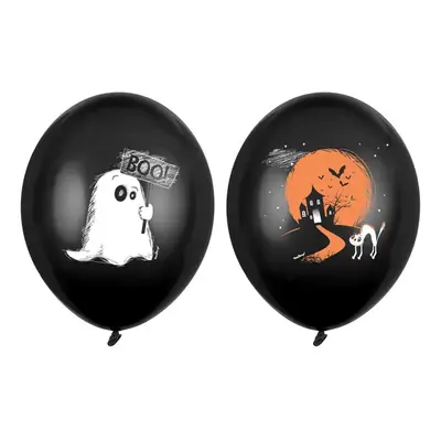 PartyDeco Sada latexových balonů - Halloween Boo mix ks