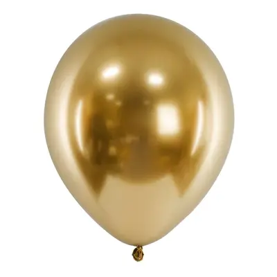 PartyDeco Latexový balón - Chromově zlatý ks