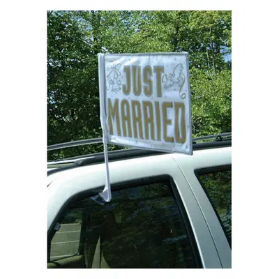 Amscan Svatební vlajka na auto Just Married