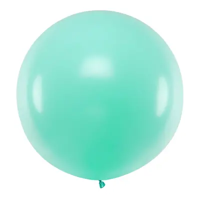 PartyDeco Kulatý latexový Jumbo balón 1m mentolový