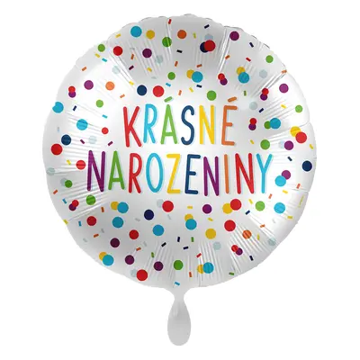 Premioloon Fóliový balón Krásné narozeniny - konfety