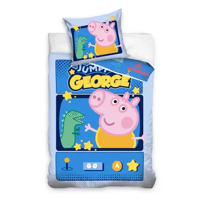 Carbotex Dětské ložní povlečení Peppa Pig - George jumping game x cm