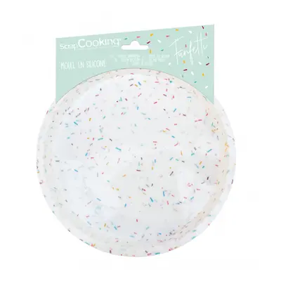 Cakesupplies Silikonová forma na pečení barevná - Kulatá Funfetti Ø22 cm x cm