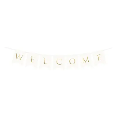 PartyDeco Banner - Zlatý Welcome