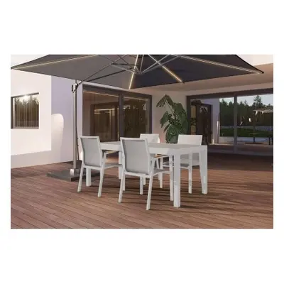 Zumm Garden Furniture® Zahradní hliníková souprava toledo - leon teak bílá