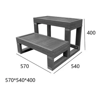 Hanscraft schůdky k vířivce - šedé - 2 stupně (šířka 57 cm)