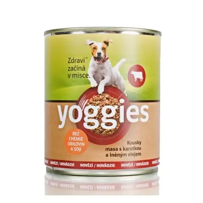 Yoggies hovězí konzerva s karotkou a lněným olejem Velikost: 800g