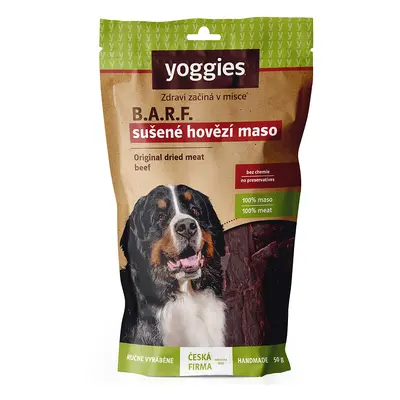 Yoggies sušené hovězí maso pro psy, (proužky) 50g