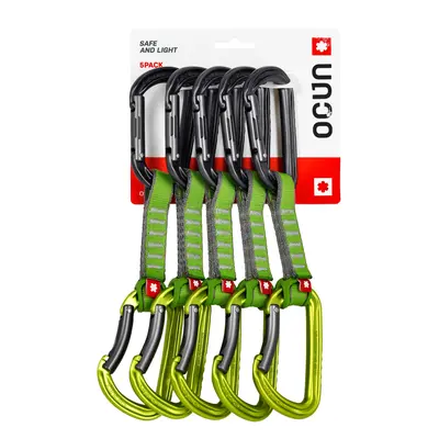 Lezecké expresky Ocun Falcon QD PA 10cm 5-pack - green