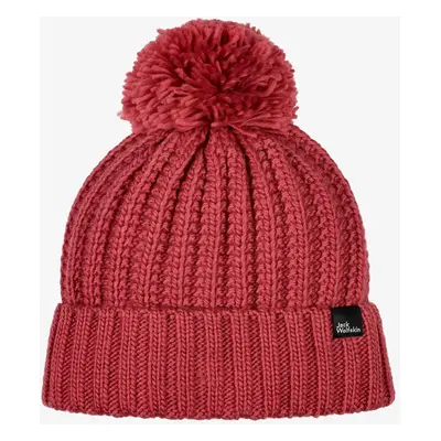 Dámská zimní čepice Jack Wolfskin Highloft Knit Beanie - red coral