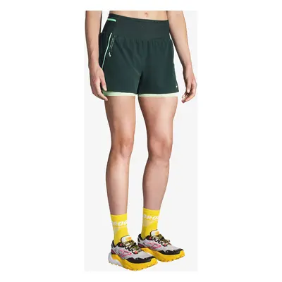 Běžecké kraťasy dámské Brooks High Point 3in 2-in-1 Short 2.0 - carbon/glacier green