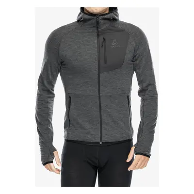 Mikina s kapucí Odlo Ascent Mid Layer Hoody Full Zip - black