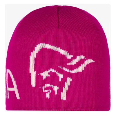 Zimní čepice Norrona MerinoUll Logo Beanie - festival fuchsia