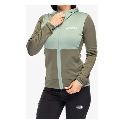 Outdoor mikina dámská adidas TERREX Xperior Light Fleece Hooded Jacket - olive strata/silver gre