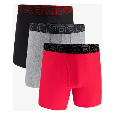 Funkční boxerky Under Armour Performance Tech in 3-Pack Boxerjock - red/castlerock full heather