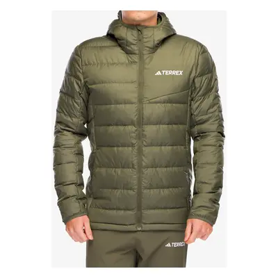 Péřová bunda adidas TERREX Multi Light Down Hooded Jacket - olive strata