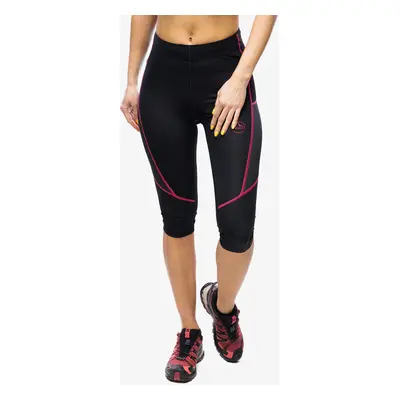 Dámské běžecké legíny La Sportiva Triumph Tight 3/4 - black/hibiscus