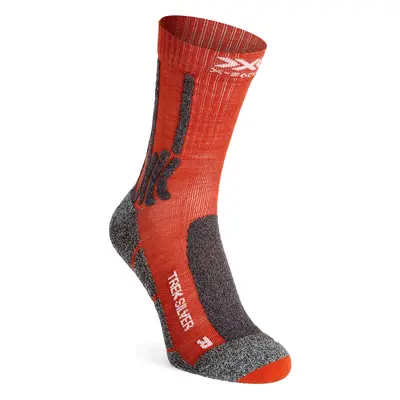 Trekové ponožky X-Socks Trek Silver - crimson red/dolomite grey