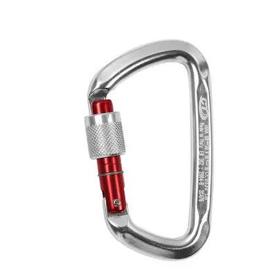 Karabina Climbing Technology D-Shape CF SG - silver/red