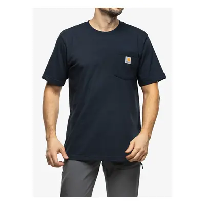 Bavlněné tričko pánské Carhartt K87 Pocket S/S T-Shirt - navy